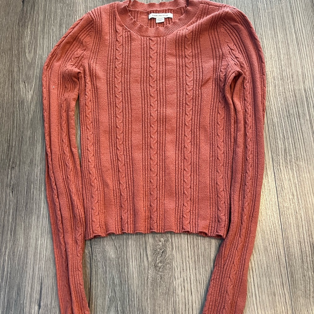 American Eagle Outfitters Women's Brick Red Sweater